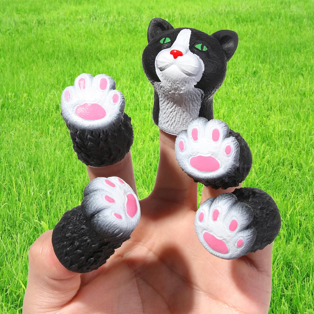 Kids Toys Dog Squirrel Cat Finger Dolls Hand Puppet Props random combination