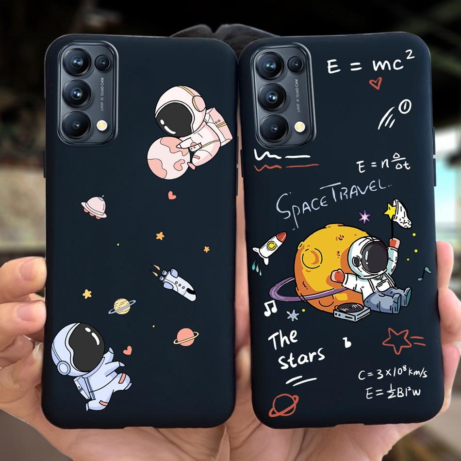 For OPPO Reno5 Pro 5G 4G Reno5 Phone Case Reno 5 5Pro CPH2201 CPH2145 Cute Cat Cartoon Candy Color Soft Silicone TPU Back Cover