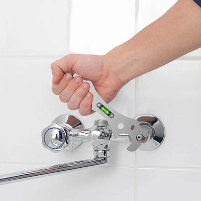Speciale moersleutelgereedschappen met vlakke douchekraaninstallatie Badkamer Multifunctionele niveausleutel Liniaal Afstandsmeetinstrument