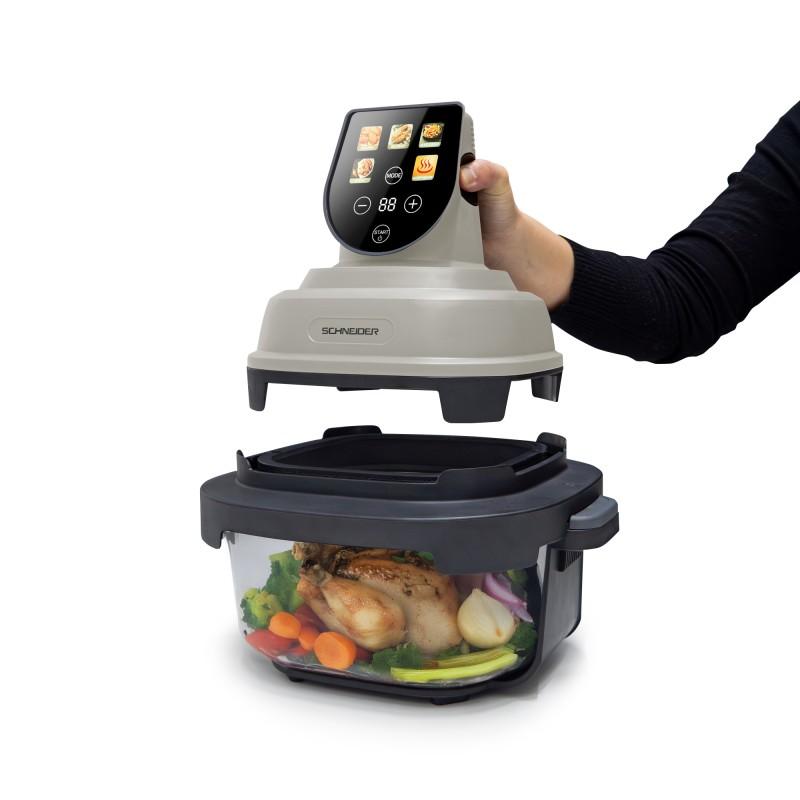 Schneider - Crispi - Gold - Beige - Panorama-Heißluftfritteuse - 1500 W - 2 Glastabletts