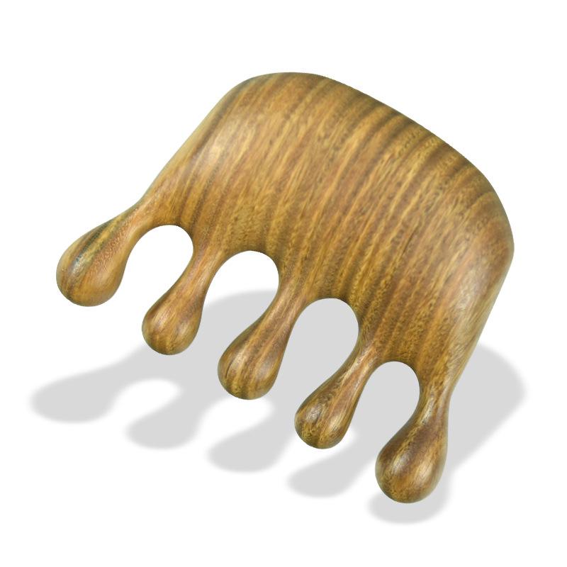 Green Sandalwood Coarse Teeth Massage Comb for Relaxing Scalp Care & Daily Use