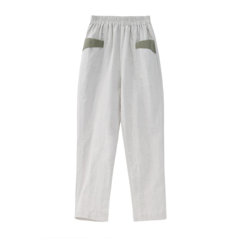 Casual Fashion Age-reducing Cotton and Linen Suit Linen Short-sleeved Pants Two-piece Women