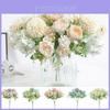Exquisite 7 Heads Artificial Fake Silk Flowers Rose Peony Bunch For Elegant Home Decor
