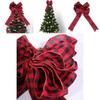 Stylish Red And Black Check Bow Tree Ornament Designed For Christmas Tree Decoration And Festive Cheer
