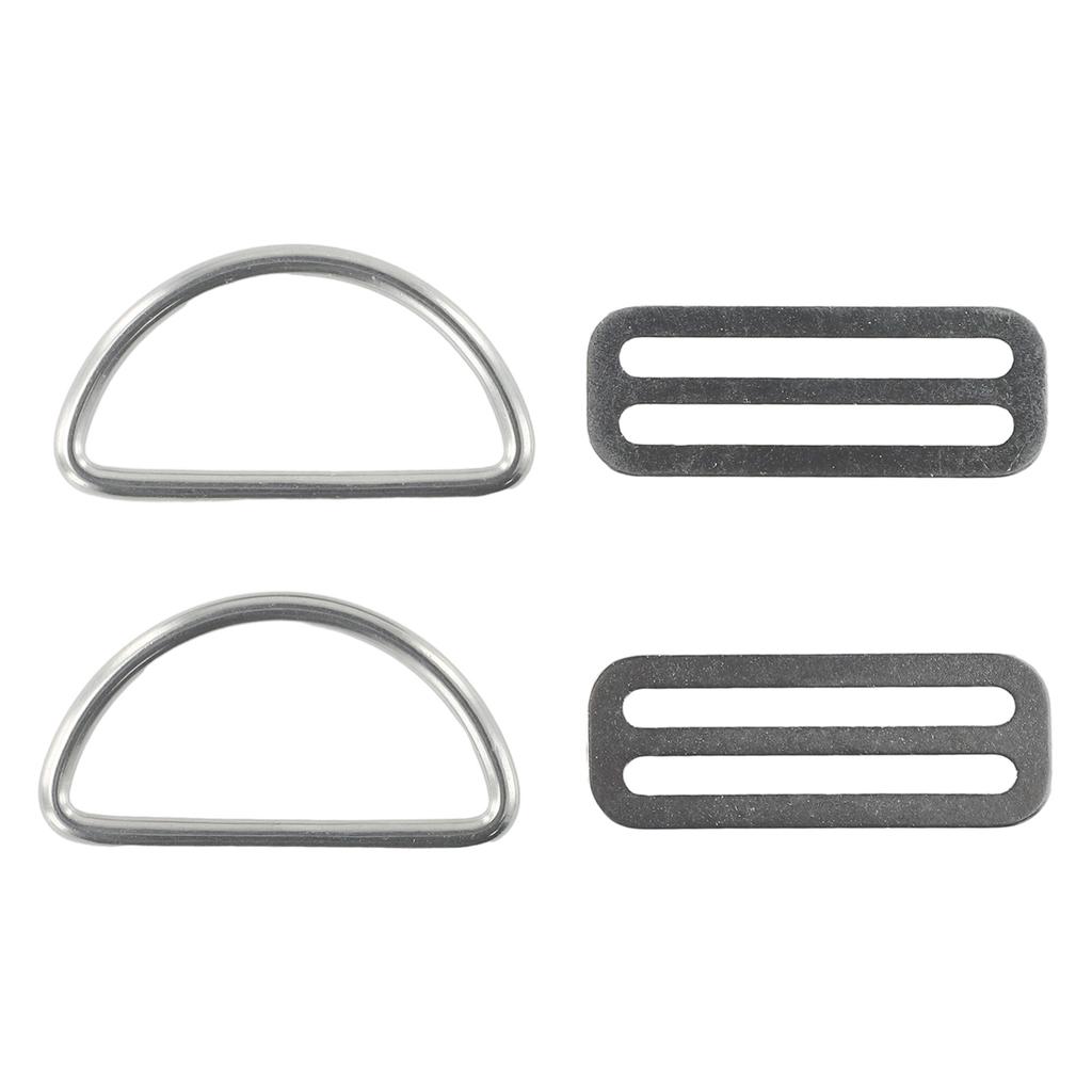 D Ring Lightweight Portable Silver Stainless Steel