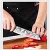 Stainless Steel Santok Knife Green Resin Handle Cutting Meat Vegetables and Fruits Exquisite Laser Pattern Household Kitchen Knife
