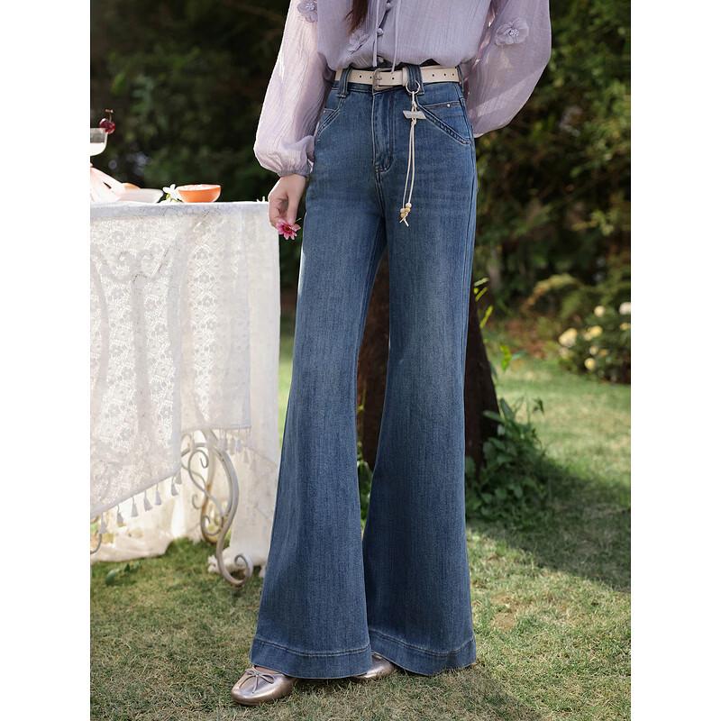 

Women s Slim Flared Blue Jeans L