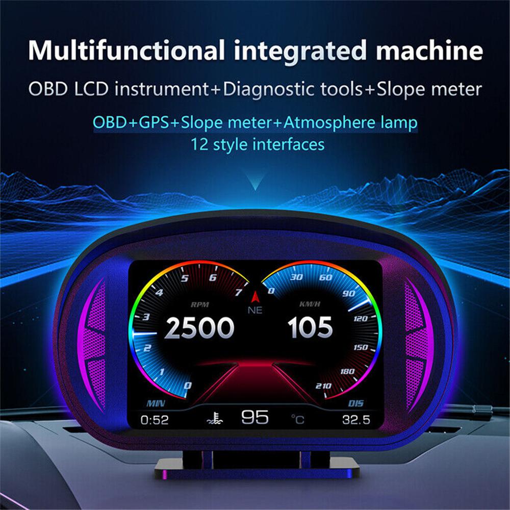 3 In Car OBD GPS HUD Digital Head Up Display Speedometer Speed Temp Alarm Gauge