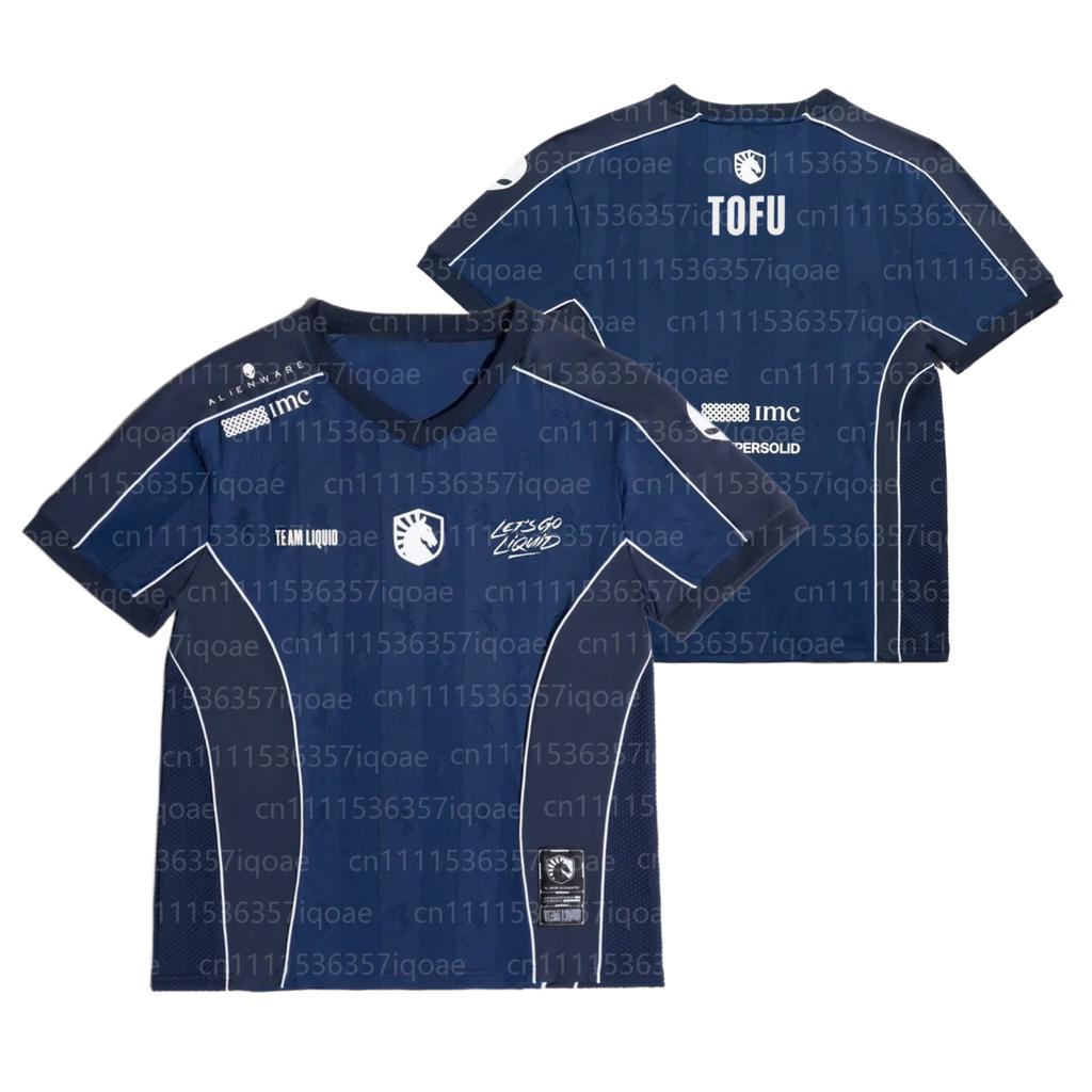 2026 3D V-neck Breathable Short-Sleeved Team Liquid DOTA2 BLAST Slam S6 T-shirt Shirts Customizable Nickname