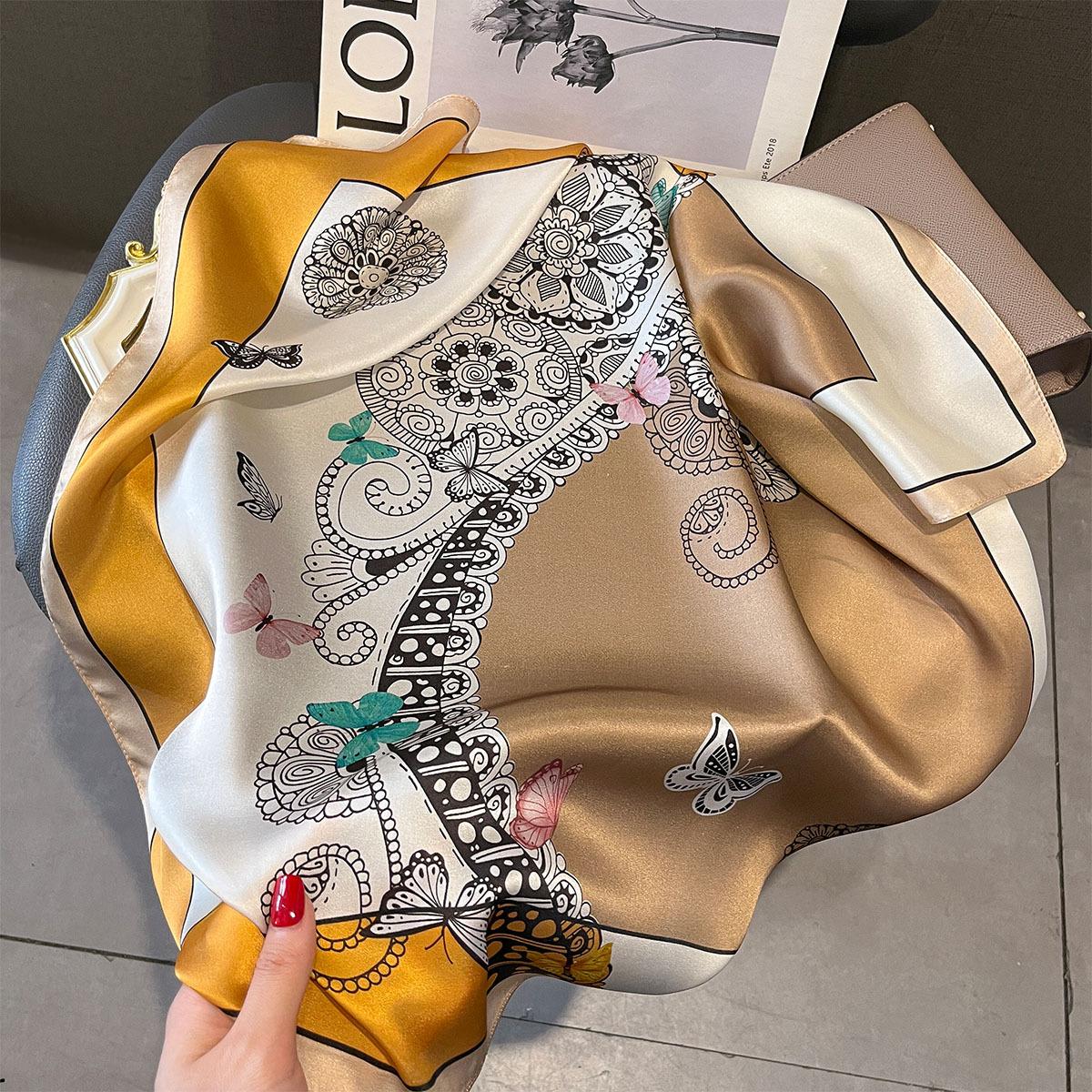 

100% Шарф из чистого шелка Женский Фуляр Квадратный Женский Платок на голову Тутовый шелк Роскошный Шейный платок Женская Шаль Обёртывания Хиджаб Бандана Шарфы Real Silk 65x65cm