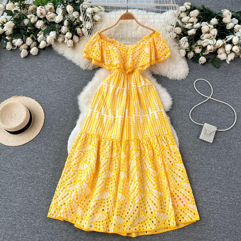 Strapless Sexy off-Neck French Embroidery Dress