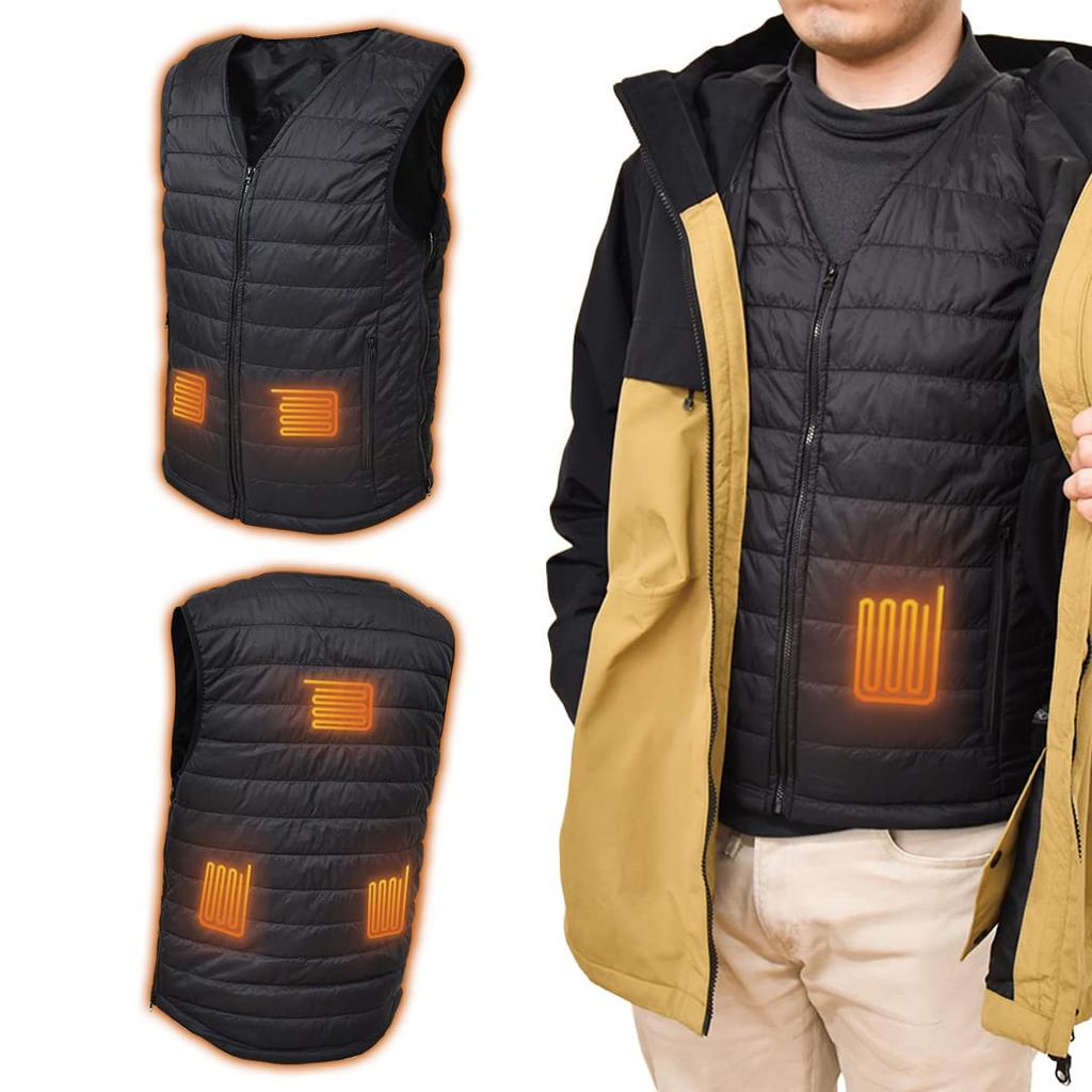 THANKO "Washable Heated Vest" HEATBTSBK that keeps you warm all the way to your pockets