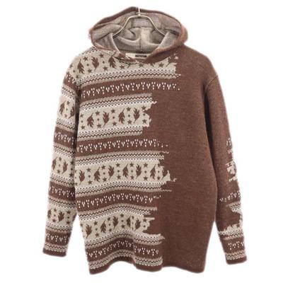 FACTOTUM Made In Japan Overall Handle Long Sleeve 100% Wool Knit Parker Men's Used