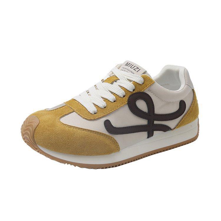 

Тупоносые уродливо-милые кроссовки Форреста Гампа женские 2025 новые ретро спортивные туфли на плоской подошве повседневные спортивные туфли для моральной подготовки 35