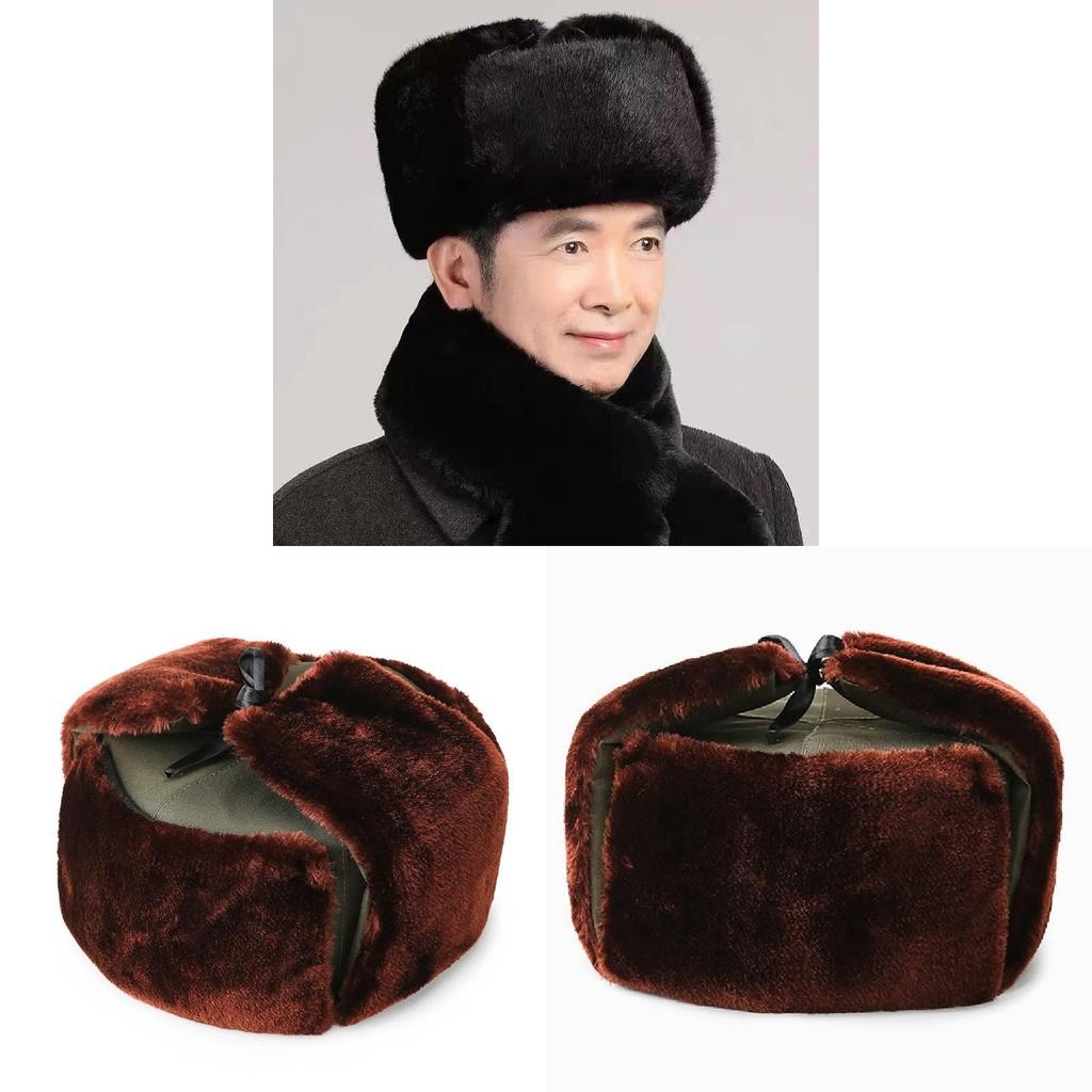 Cozy Insulated Ear Protection Vintage Lei Feng Hat For Middle-aged Men In Winter
