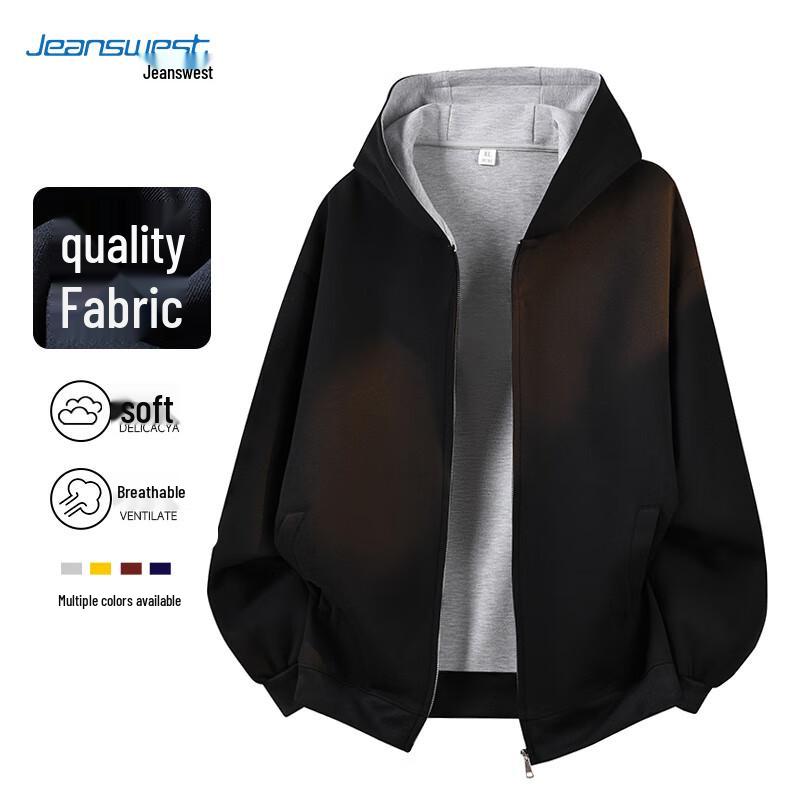 

Jeanswest Men s Colorblock Zip-Up Hooded Sweatshirt L