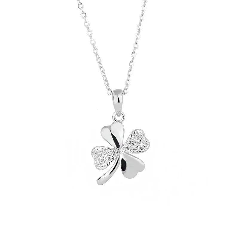 Beixi Four-Leaf Clover S925 Sterling Silver Necklace: Elegant Birthday Gift for Girlfriend