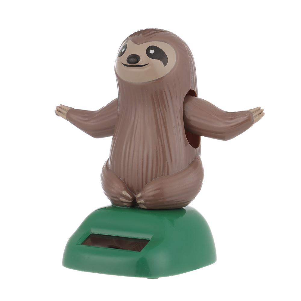 Solar Powered Gift Car Ornament Sloth Toy Dancing Sloth Model Sloth Doll Shaking Hand