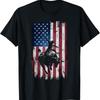 Rodeo Cowboy Western USA Flag Cowboys T Shirt - Men's Summer Cotton Graphic Tee