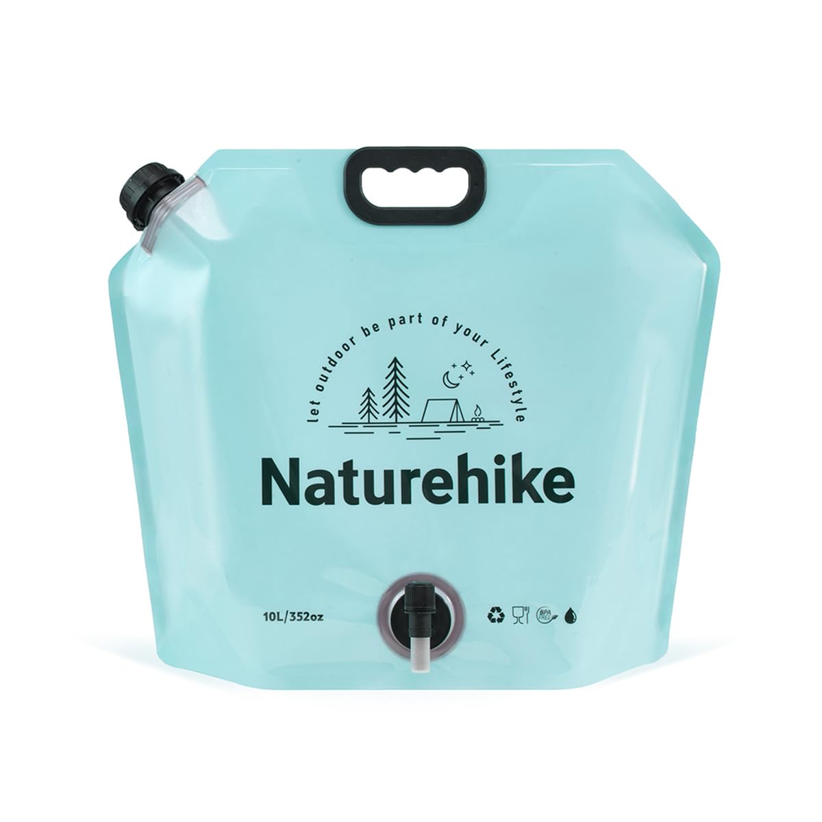 

Naturehike 10L Lightweight and Compact Foldable Water Bladder for Camping and Hiking, Made with Food-Grade Materials and Handles (Blue)
