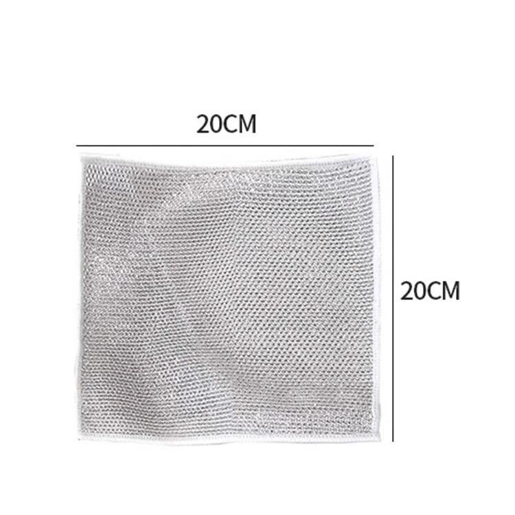 Steel Wire Non-Stick Dishwashing Cloth - Double-Sided Metal Wool Cleaning Rag