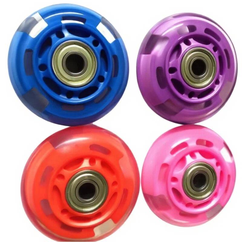 Silent Flash Skate Wheels 64MM PU Luminous Replacement Wheels for Roller Skates Scooters Extreme Skating