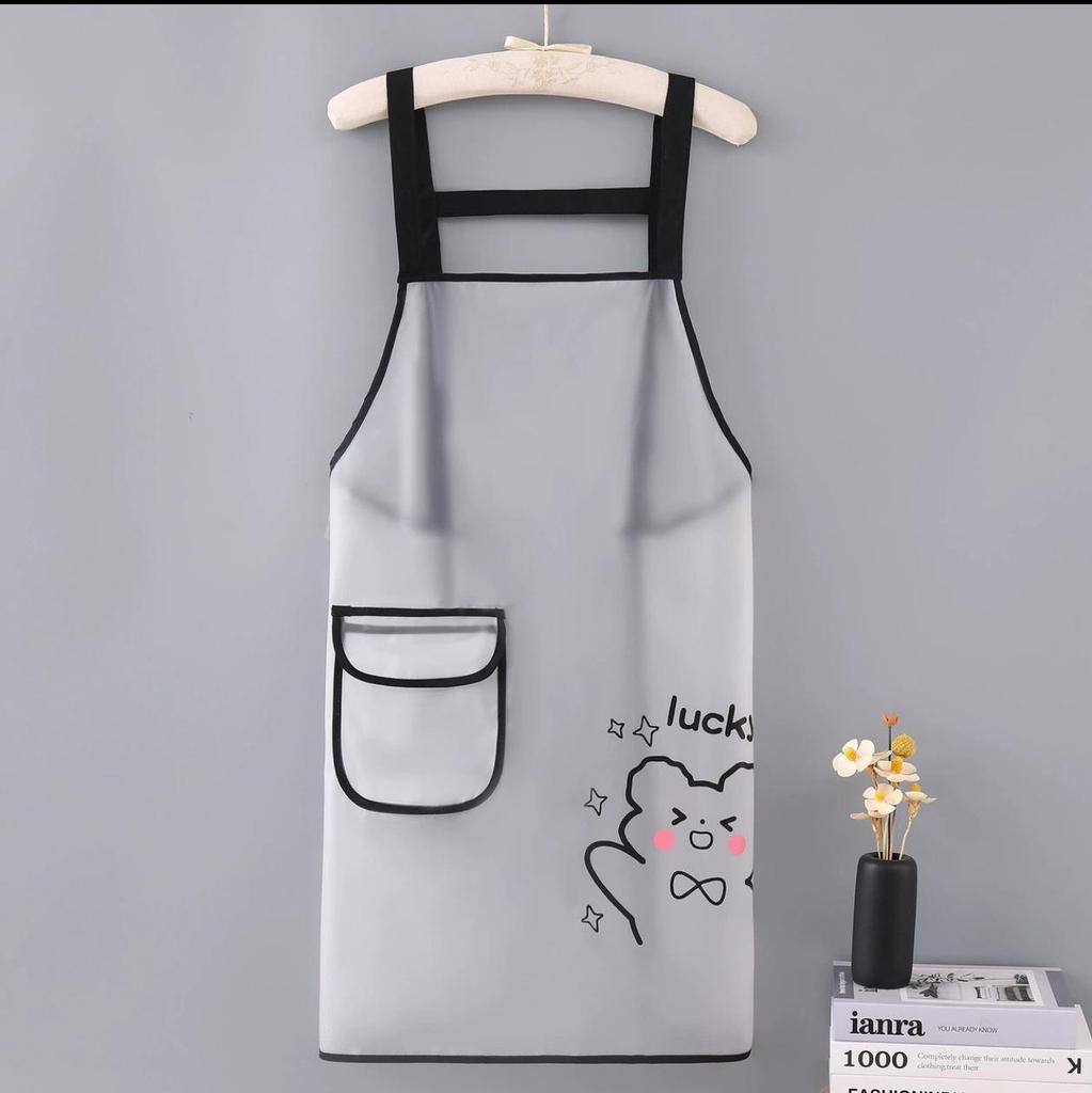 Sleeveless Waterproof TPU Kitchen Apron - Oil-Proof, Semi-Transparent, No-Wash Design