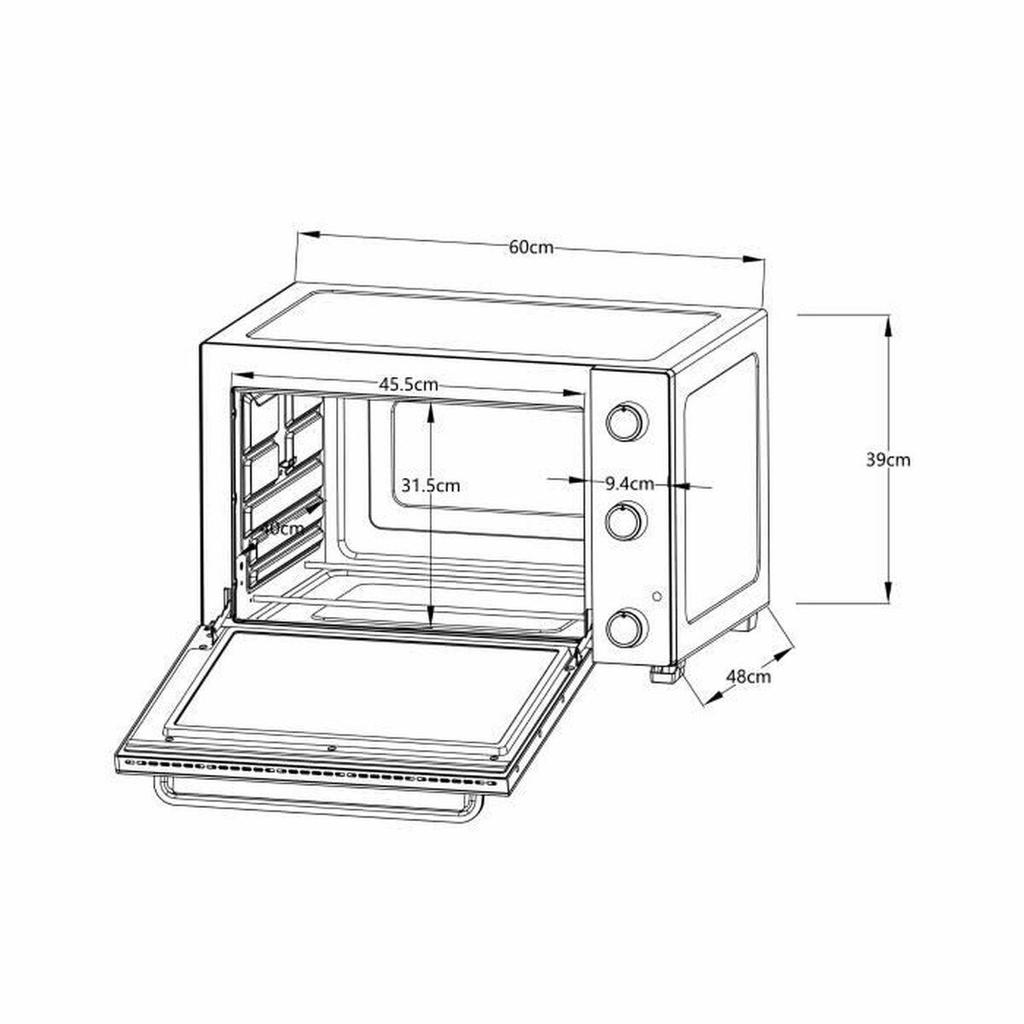 Continental Edison CEMF60B3 Mini Oven 57L 2300W Black