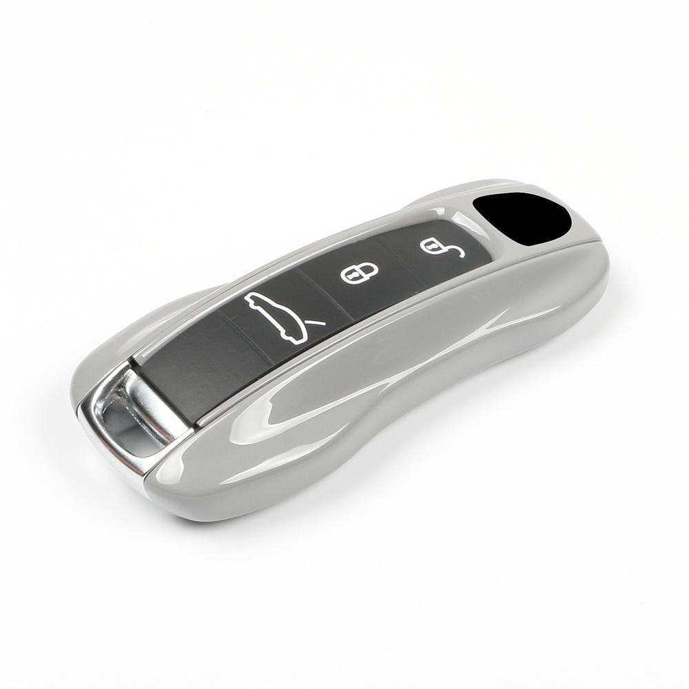 Dull Gray Key Shell for Porsche Cayenne, Macan, 911, Panamera, 718, Taycan
