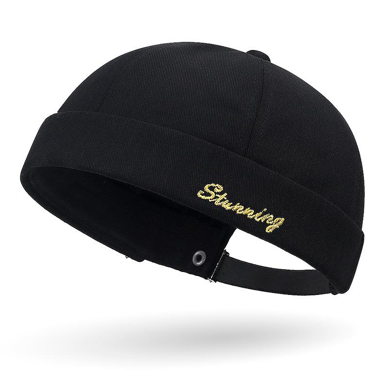 

Кепки Лендлорд для мужчин и женщин, кепки-дыни без полей, вышитые буквы, ретро и модные кепки эпохи Тан Adjustable 55-60cm