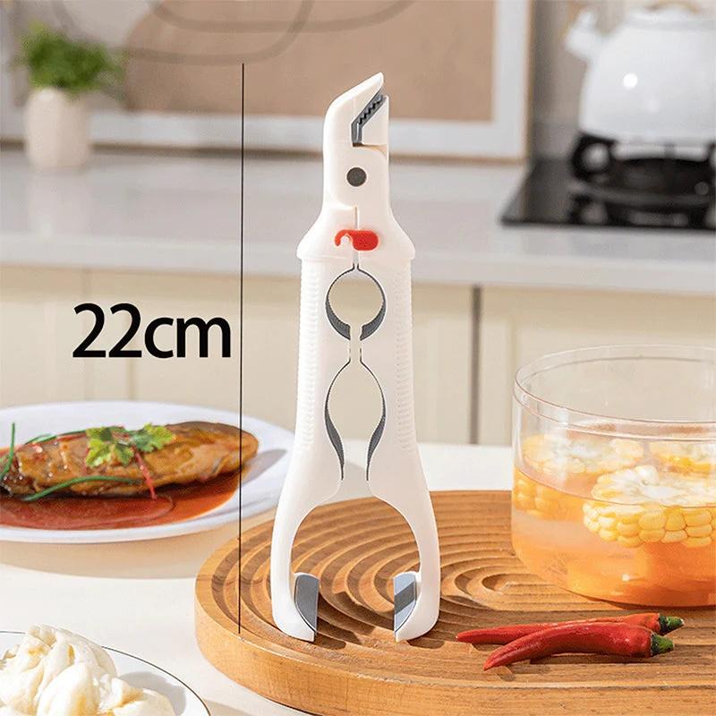 

3-in-1 Anti Scalding Clip Tray Holder Bowl Holder Multifunctional Tray Holder Anti Slip Home Kitchen Silicone Anti Scalding Clip білий