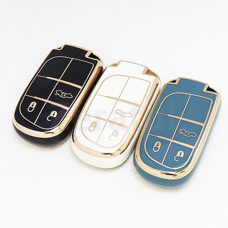 3 Buttons Tpu Auto Accessaries For Jeep Renegade Compass Grand Cherokee Car Key Cover Case Fob For Chrysler 300C Wrangler Dodge