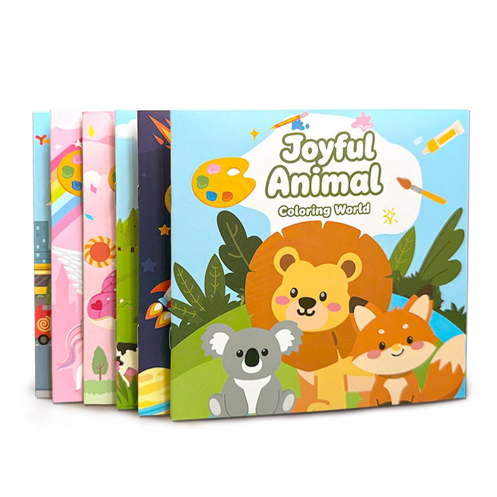 Hot selling coloring book with cartoon simple strokes, containing 16 cartoon patterns