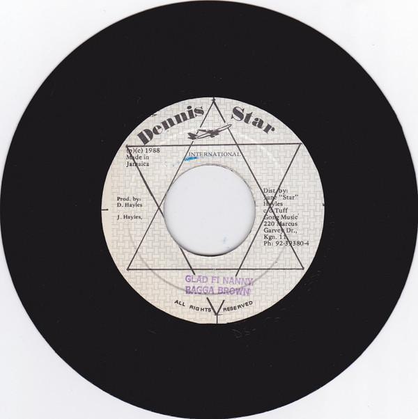 

7inch Record BAGGA BROWN Glad Fi Nanny NONE Dennis Star Int Jamaica Reggae Ska Dub Used