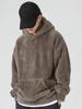 European Style Slim Fit Men's Coral Fleece Hooded Sweatshirt for Autumn and Winter
