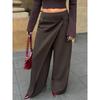 Irregular Splicing Straight Wide-leg Pants Women's Autumn and Winter Drape Suit Pants Design Pants