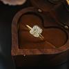 S925 Silver Ring with Minimalist Style, Small Square Candy, Redion Crushed Ice Cutting, Gold-plated, Niche and Versatile Jewelry