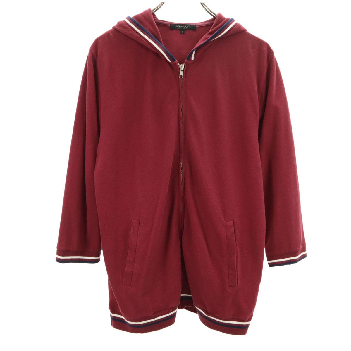 

Rhythm of Life UNITED ARROWS 7 minutes sleeve Zip hoodie L Bordeaux Men s Used