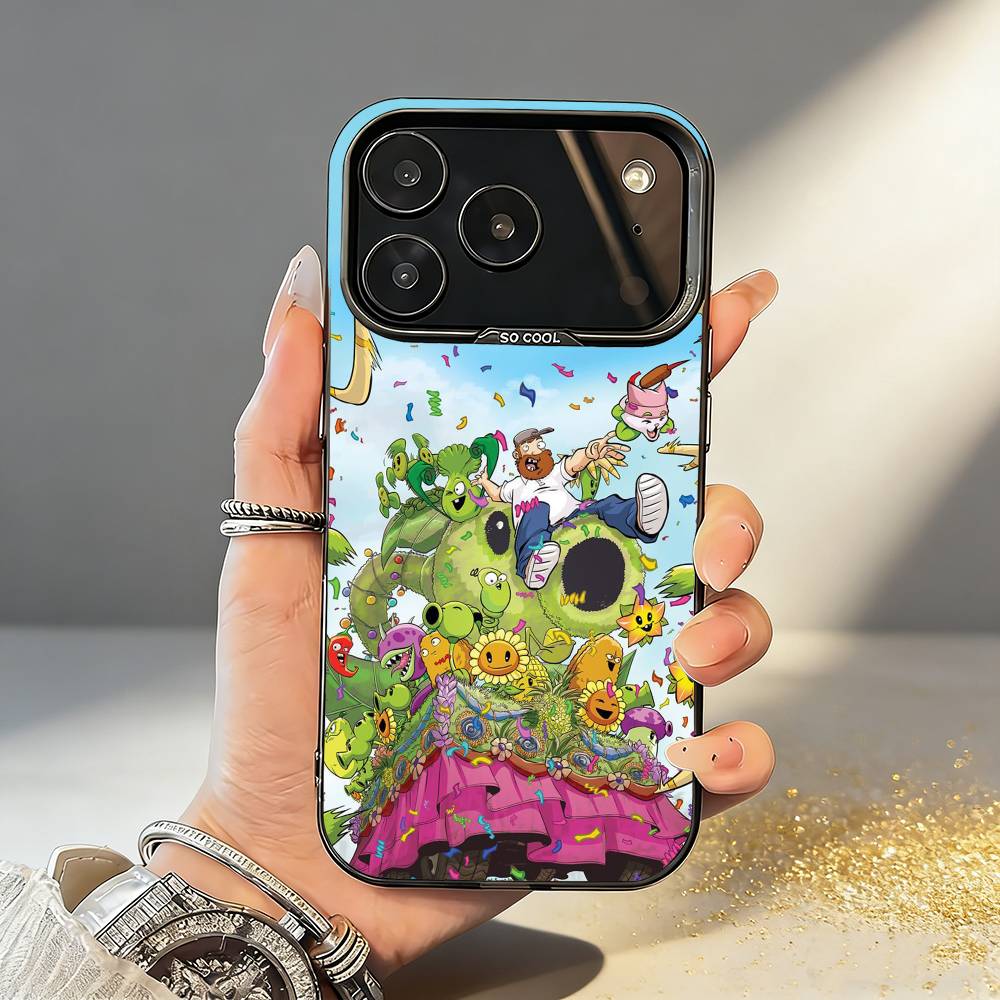 

P-Plants VS Z-Zombies Phone Case For iPhone17,16,15,14,13,12,11,Pro,MAX Gray Matte Silicone Black Cover iPhone14ProMax