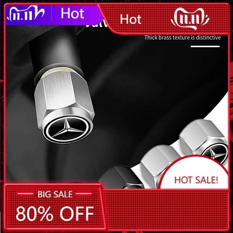 C200 E200 For Mercedes Benz 5pcs Car Wheel Tire Valve Caps Tyre Rim Stem Covers Waterproof For Benz AMG A C E S G Class W201 W21