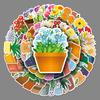 50 Flowers Potted Plants Graffiti Personalized Small Fresh Plants Creative DIY Water Cup Suitcase Stickers Waterproof