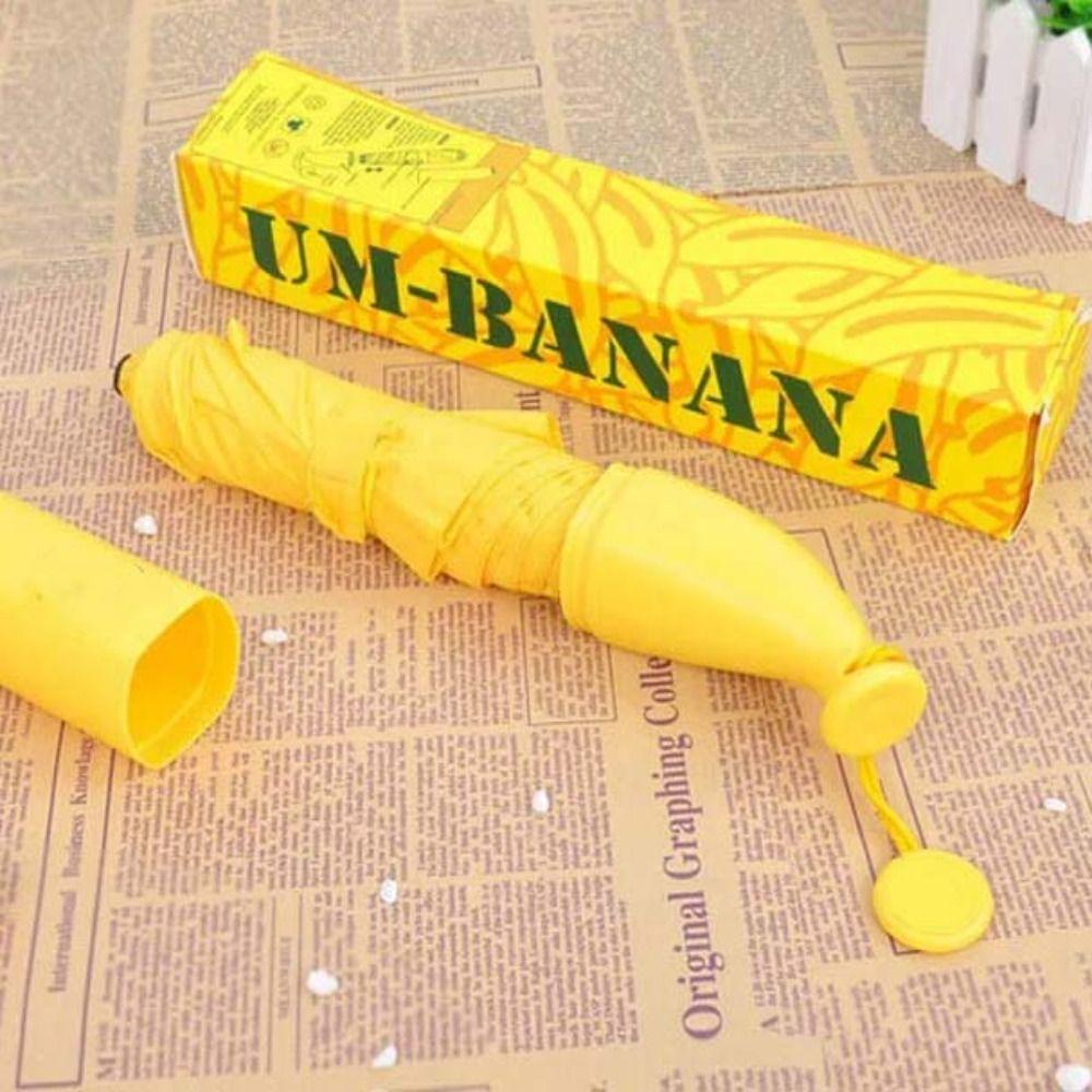 8-Ribs Funny Banana Shape Umbrella Solid Color Cartoon Children's Umbrella  Girls