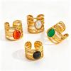 Hollow Pattern Open Ring Side Opening Multi Layer Ring Versatile Stainless Steel Ring  Retro Style
