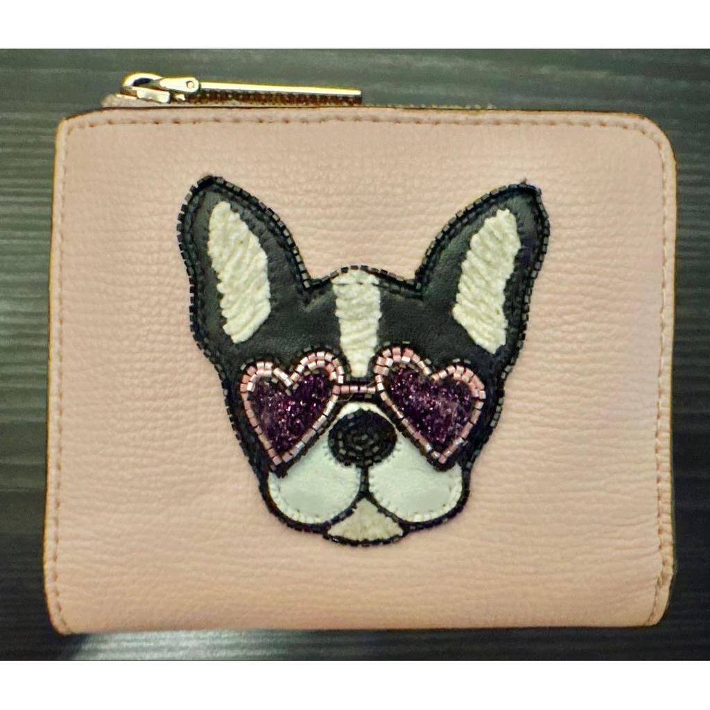 Used kate spade bifold wallet french bulldog