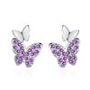 Butterfly Compact Fashion Zirconia Sparkling Classic Stud Earrings for Women Dazzling Female Elegant Accessories Timeless Jewelry
