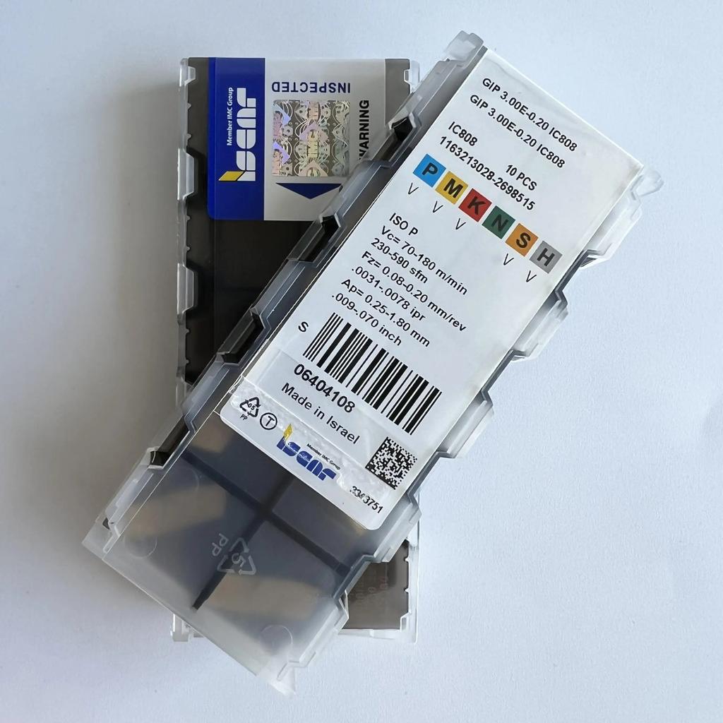 ISCAR / GIP3.00E-0.20 IC808 /Industrial Indexable Carbide Inserts 10 Pcs