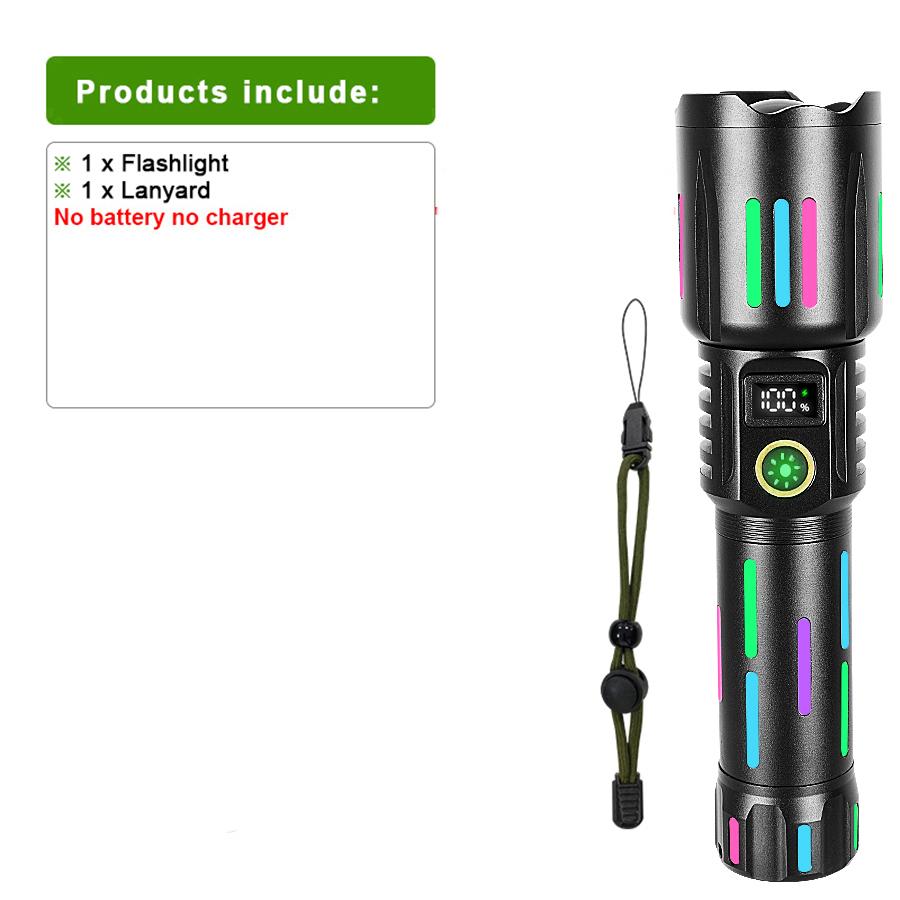 811111111LM Super Bright LED Flashlight Powerful Tactical Torch USB Rechargeable Spotlights Emergency Camping Fishing Lanterns