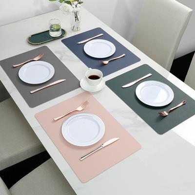 Faux Leather Heat Resistant Placemats Set of 4 – Waterproof Oilproof Wipeable Dining PU Place Mat Easy Clean Table Mats for Kitchen/Dining/Holiday