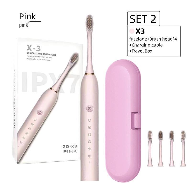 Universal Electric Toothbrush Set: Soft Bristle, Portable, for Adults & Children