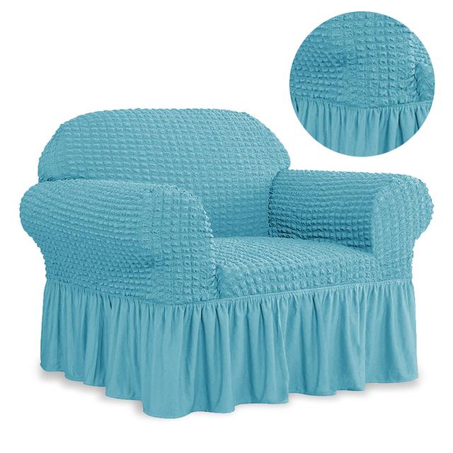 1 Seat European Style Armchair Cover with Skirt Stretch Sofa Slipcover for Living Room Elastic Sofa Corner Sofa Couch Cover